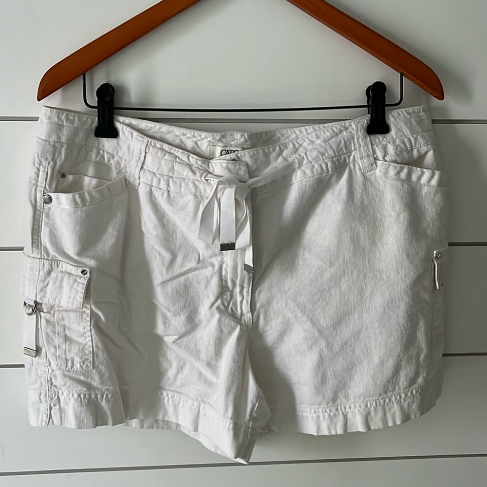 CATO Classic white linen shorts Size:14